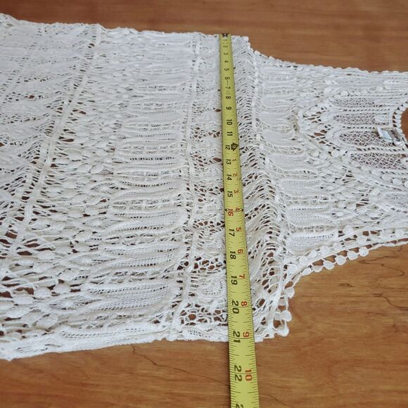 Soho Lady Y2K Crochet Tank Top Plus Size Cream Boho Butterflies Floral Festival - Picture 9 of 11